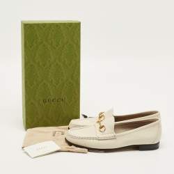 مملوكة مسبقًا Gucci Horsebit Size 40 Cream Leather Loafers