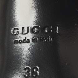 مملوكة مسبقًا حذاء كعب عالي غوتشي جلد أسود حزام خلفي مقاس 38