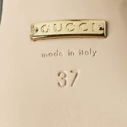 مملوكة مسبقًا Gucci Size 37 Black Matelasse Leather Slingback Pumps