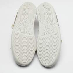 Pre Owned Gucci Ace Size 40 Beige/Brown GG Supreme Canvas Low Top Sneakers