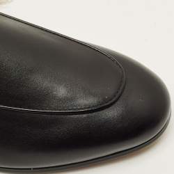 Pre Owned حذاء برينس تاون مبطن بالفرو جلد أسود غوتشي مقاس 36.5