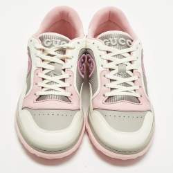 Pre Owned Gucci Mac80 Size 38 Multicolor Leather and Fabric Low Top Sneakers