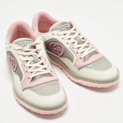 Pre Owned Gucci Mac80 Size 38 Multicolor Leather and Fabric Low Top Sneakers