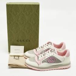 Pre Owned Gucci Mac80 Size 38 Multicolor Leather and Fabric Low Top Sneakers