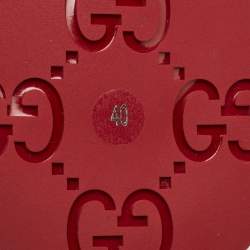 مملوكة مسبقًا صندل غوتشي مسطح جلد غوتشيسما خمري مقاس 40 بشعار جي مزدوج