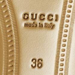 مملوكة مسبقًا حذاء لوفرز غوتشي هورسبيت جوردان كانفاس جي جي بيج/أزرق وجلد مقاس 36.5