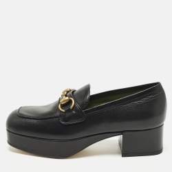 Pre Owned Gucci Horsebit Size Black Leather Loafers