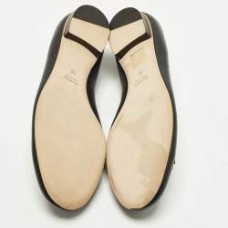 Pre Owned حذاء باليرينا فلات غوتشي هورسبيت جلد أسود مقاس 38