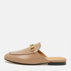 Pre Owned Gucci Princetown Size 36.5 Brown Leather Mules