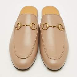 Pre Owned Gucci Princetown Size 36.5 Brown Leather Mules