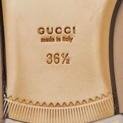 Pre Owned Gucci Princetown Size 36.5 Brown Leather Mules