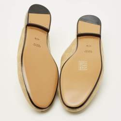 Pre Owned Gucci Princetown Size 40.5 Beige GG Canvas Flat Mules