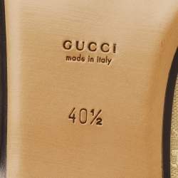 Pre Owned Gucci Princetown Size 40.5 Beige GG Canvas Flat Mules
