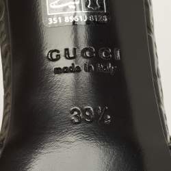 Pre Owned Gucci Werin Size 39.5 Black Guccissima Leather Slingback Pumps