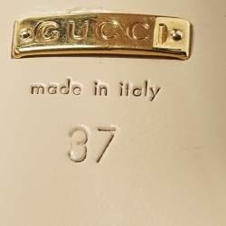 مملوكة مسبقًا حذاء كعب عالي غوتشي ليزلي جلد أسود مع حزام للكاحل مقاس 41.5