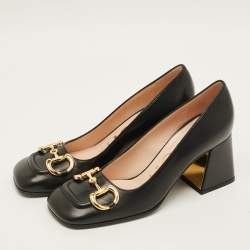 Pre Owned حذاء كعب عالي غوتشي جلود لامعة حمراء هورسبيت جولي مقاس 39