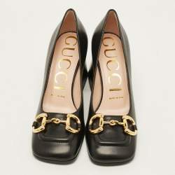 Pre Owned حذاء كعب عالي غوتشي جلود لامعة حمراء هورسبيت جولي مقاس 39