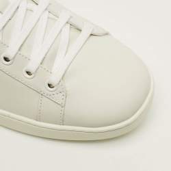 مملوكة مسبقًا حذاء رياضي غوتشي ايس فرو وجلد أبيض عنق منخفض مقاس 40