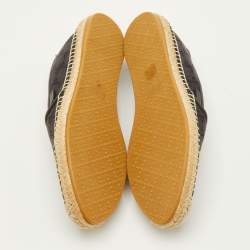 Pre Owned حذاء فلات إسبادريل غوتشي كانفس GG وجلد أسود مقاس 41