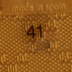 Pre Owned حذاء فلات إسبادريل غوتشي كانفس GG وجلد أسود مقاس 41