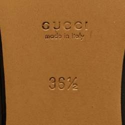 Pre Owned Gucci Princetown Size 36.5 Green GG Canvas Flat Mules