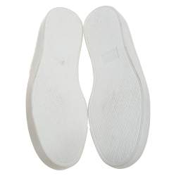 Pre Owned Gucci Metallic Gold Foil Leather Slip On Sneakers Size 37