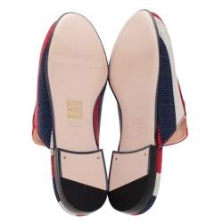 مملوكة مسبقًا حذاء سلايد غوتشي "برينستون" كانفاس مقلم متعدد الألوان مقاس 38