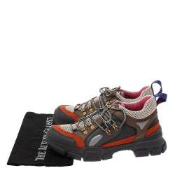 Pre Owned Gucci Multicolor Leather, Suede and Mesh Flashtrek Reflective Sneakers Size 40