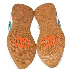 مملوكة مسبقًا Gucci White Leather and Fabric Ultrapace Low-Top Sneakers Size 36