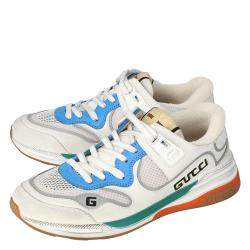 Gucci White Leather And Fabric Ultrapace Low-Top Sneakers Size 39