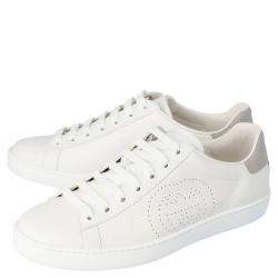 Gucci White Leather Interlocking G Ace Low-Top Sneakers Size 36.5