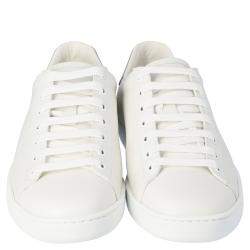 Gucci White Leather Interlocking G Ace Low-Top Sneakers Size 36.5