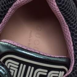 Gucci Metallic Leather and Mesh Flashtrek Removable Crystals Sneakers Size 36