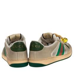 Pre Owned Gucci Multicolor Leather Screener Web Sneakers Size 37.5