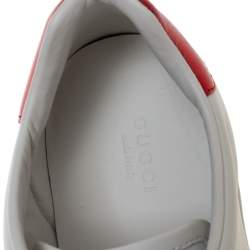 Gucci White Leather Ace Rainbow Patch Low Top Sneaker Size 38.5