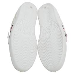 Gucci White Leather Ace Rainbow Patch Low Top Sneaker Size 38.5
