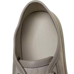 Pre Owned Gucci Light Grey GG Canvas And Leather Low Top Sneakers Size 37.5