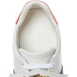 Gucci White Leather Sequin Embellished Ace Web Detail Low Top Sneakers Size 36.5