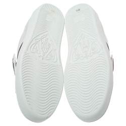 Gucci White Leather Sequin Embellished Ace Web Detail Low Top Sneakers Size 36.5