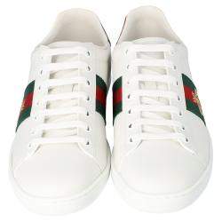 مملوكة مسبقًا Gucci White Ace Bee Sneakers Size 39