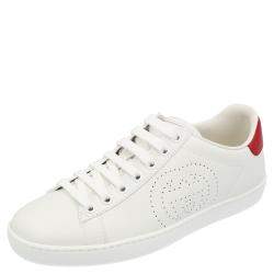 Gucci White Leather Interlocking G Ace Low Top Sneakers Size 39 Gucci