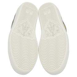 Pre Owned حذاء رياضي غوتشي ايس مطبوع نقشة كلمات فايك / نوت كانفاس جي جي بني و بيج مقاس أوروبي 39