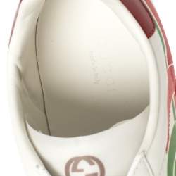 مملوكة مسبقًا Gucci White Leather New Ace Interlocking G Low Top Sneakers Size 38