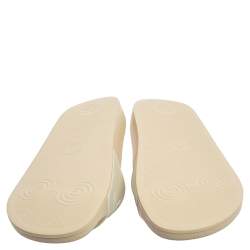 Pre Owned حذاء سلايد غوتشى بول زخرفة شعار بيرسويت مطاط بيج فاتح مقاس 38