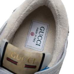 Gucci White Leather And Fabric Ultrapace Low-Top Sneakers Size 39