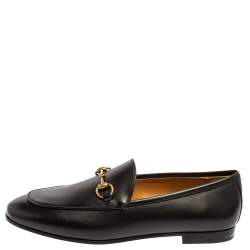 Pre Owned Gucci Black Leather Betis Glamour Horsebit Loafers Size 37