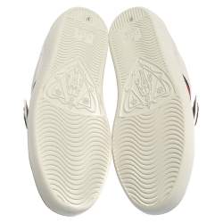 Pre Owned حذاء رياضى غوتشى منخفض من أعلى ويب أيس جلد أبيض مقاس 37