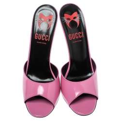 Pre Owned صندل غوتشي سكارلت سلايد جلد وردي مقاس 39