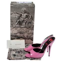 Pre Owned صندل غوتشي سكارلت سلايد جلد وردي مقاس 39