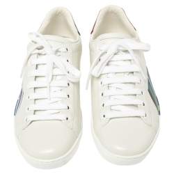 Gucci White Leather Ace Loved Low Top Sneakers Size 35